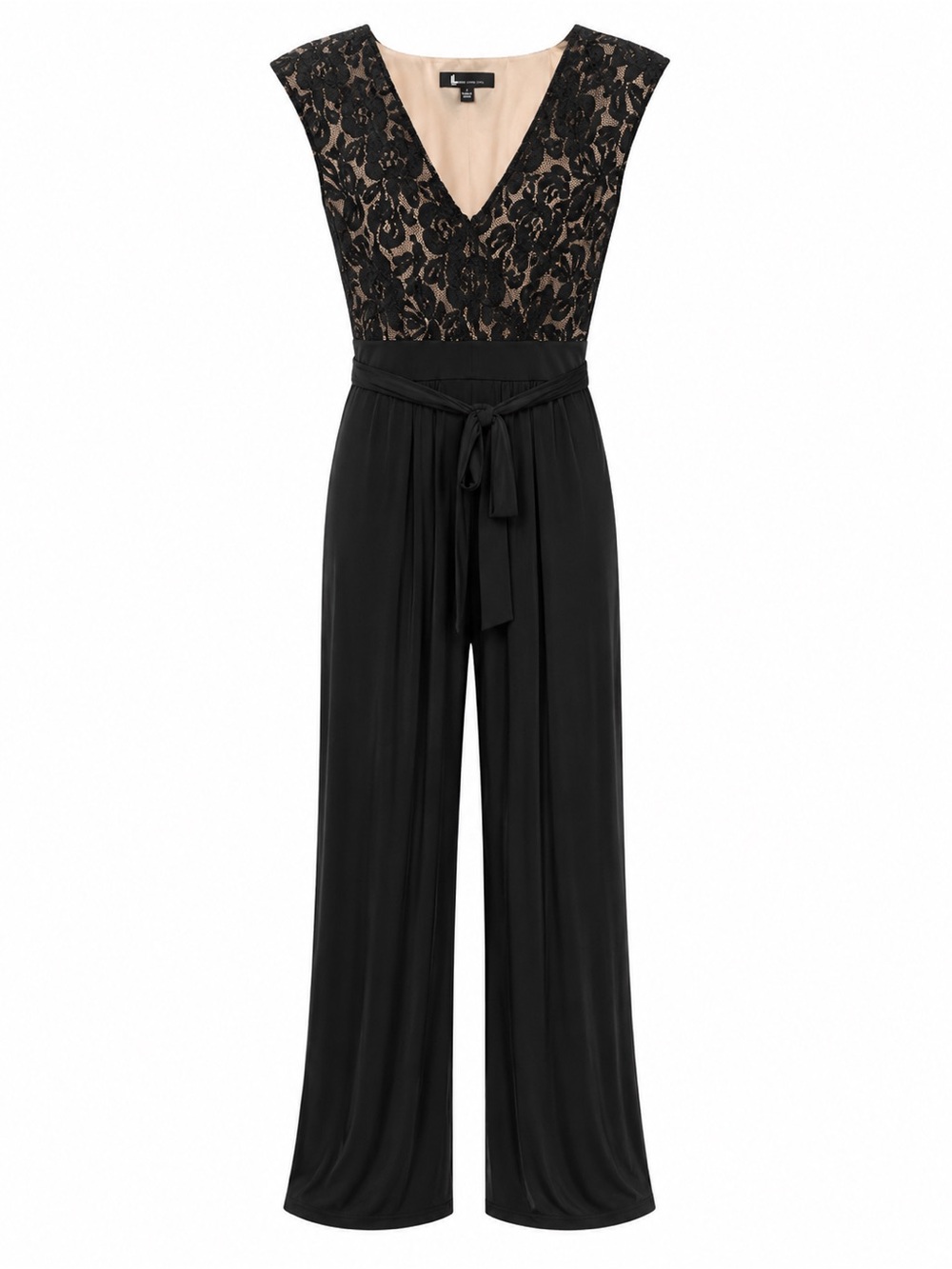 Enfocus Studio Black Lace Bodice Wide-Leg Jumpsuit - Picture 2 of 3